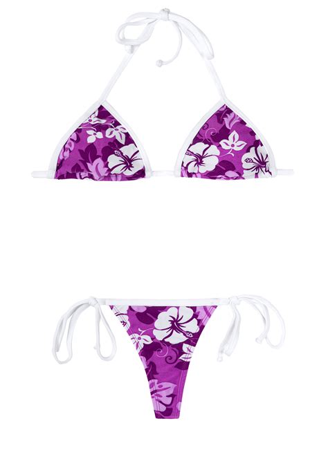 Rio De Sol Thong Bikini Flower Micro 100 Days Exchange Policy