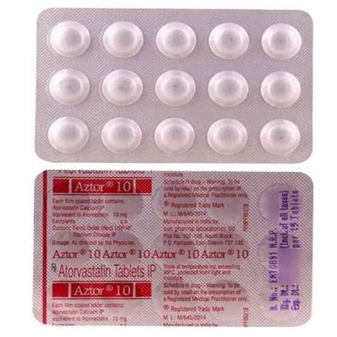 Atorvastatin 10mg Aztor 10 Tablet Non Prescription Treatment High