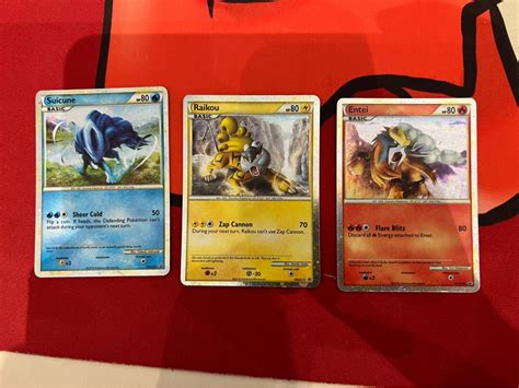 Shiny Entei Raikou Suicune Legend Promo Set Pokemon Cards Hobbies