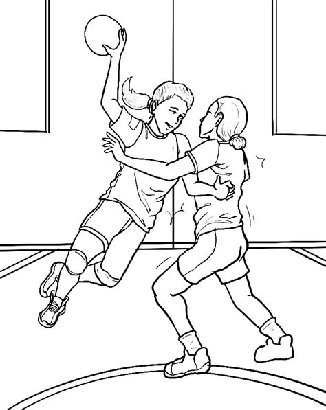 Coloriage Enfant Jouant Au Handball Coloriages Gratuits à Imprimer