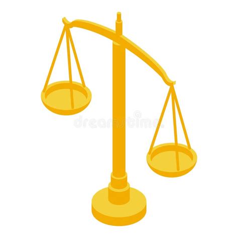 Golden Scale Of Justice Balancing On White Background Stock Vector