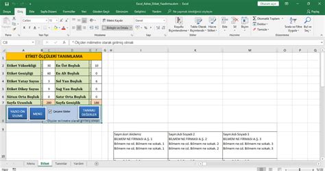 Excel Adres Etiket Yazd Rma Program Asri Akdeniz Ki Isel Sayfas