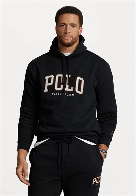 Polo Ralph Lauren Big And Tall Long Sleeve Hoodie Black Zwart