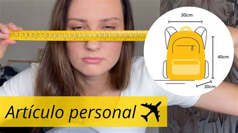 Qué es y cuanto mide un artículo personal para viajar en avión YouTube