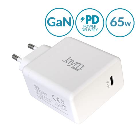 Chargeur Secteur Rapide Usb C Gan W Pd Et Pps Blanc Jaym