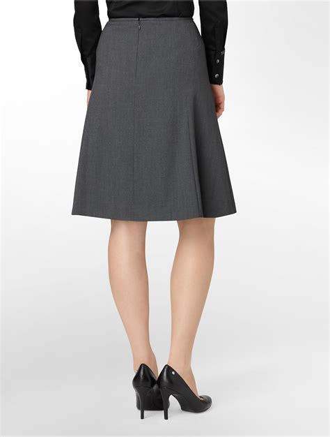 Lyst Calvin Klein Charcoal A Line Suit Skirt In Gray