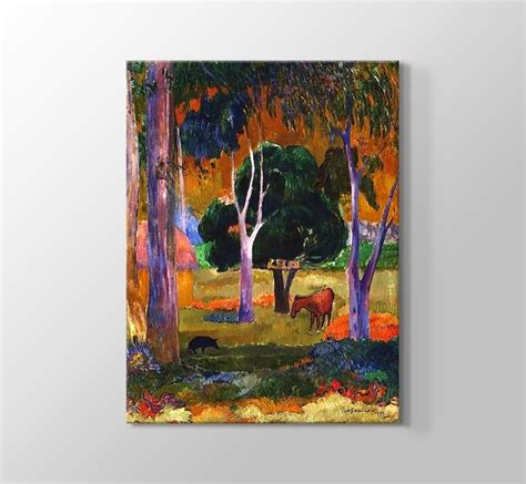 Landscape With A Pig And A Horse Hiva Oa Kanvas Tablosu Tablohane