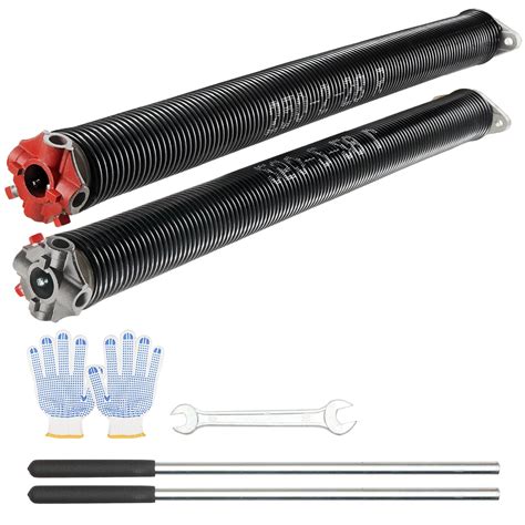 Skyshalo Garage Door Torsion Springs Pair Of 0250 X 2 X 28 With Non Slip Winding Bars