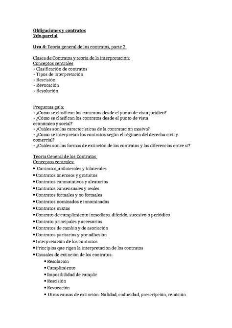 Resumen 2do Parcial Obligaciones Y Contratos Obligaciones Y Contratos