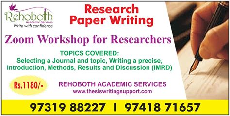 Research Paper Writing Workshop Phd Thesis Writing Support Bangalore