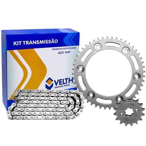 Kit Relação Transmissão Honda nxr Bros 160 xre 190 aço 1045 Reforçado