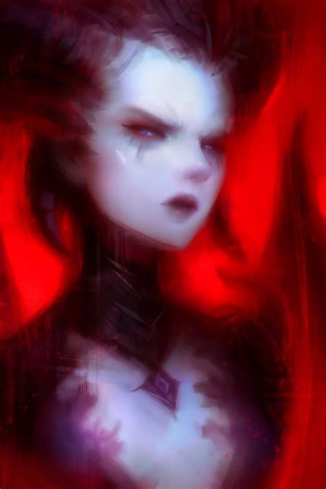 Lilith Diablo Iv Portrait Art Print Gamer Dark Fantasy Etsy