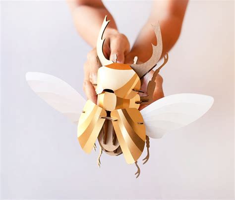 DIY Paper Beetle Sculpture Kits by Assembli — Colossal