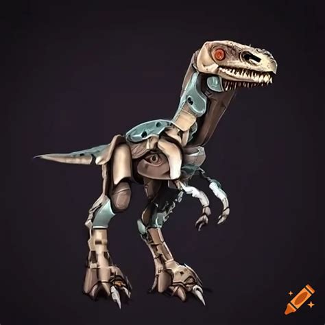 Velociraptor robot illustration on Craiyon