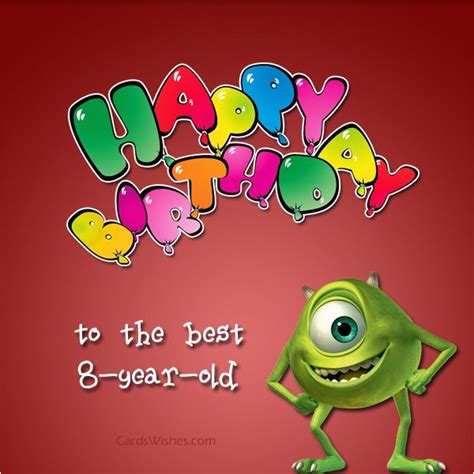 Happy Birthday 8 Year Old Card Birthdaybuzz