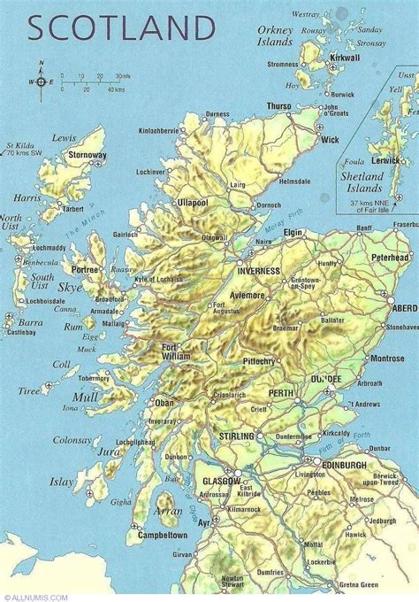 Scotland Map | Scotland-tourist - Great Britain and UK - Postcard - 1964