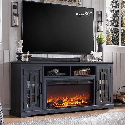 T4TREAM 70 Highboy Fireplace TV Stand Farmhouse Entertainment