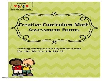 Creative Curriculum Math Assessment Forms by Motivate Educate and Create