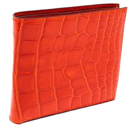 Hermes Geranium Shiny Alligator Mc Copernic Bifold Wallet Hermes The