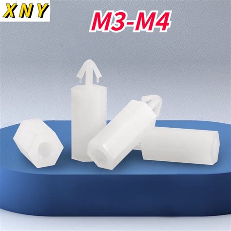 XNY Buckle Type Hexagonal Nylon Column M3 M4 Push In Type PC Plate