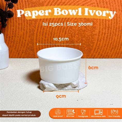 Jual Paper Bowl Ml Paper Bowl Tutup Mangkok Kertas Polos