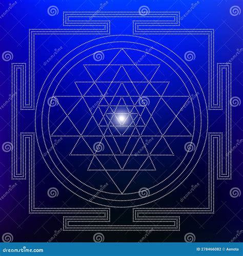 Sacred Indian Geometry Mystical Meditative Diagram Symbol Vector Shri Yantra Stock Vector