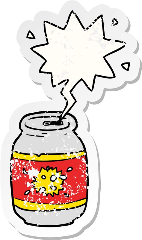 Dibujos Animados Lata De Soda Con Habla Burbuja Afligido Afligido