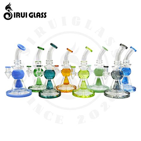 Sirui Colorful Girly Glass Water Pipe Hookah Dab Rig Dry Herb Glass Water Pipe And Water Pipe