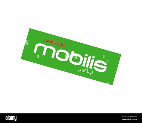 Mobilis Algeria, rotated logo, white background B Stock Photo - Alamy