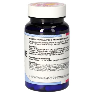 Pantothens Ure Mg Gph Kapseln Gall Pharma Gmbh Online Shop