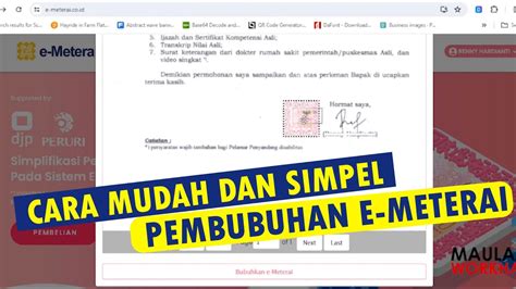 Cara Pembubuhan E Materai Yang Benar Youtube