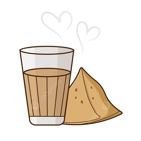 Chai And Samosa Illustration Indian Masala Tea With Snack Lovers Vector