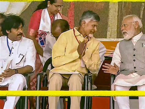 PM Modi Breaks Protocol At AP Rally Interrupts Pawan Kalyan