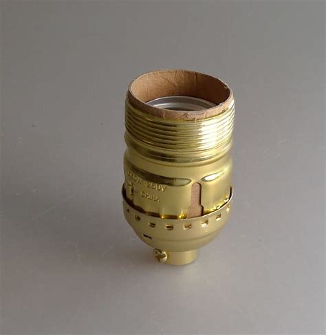 Short Lamp Socket Uno Threaded Keyless Light Socket With Uno Threads W Brass Finish Ships Free