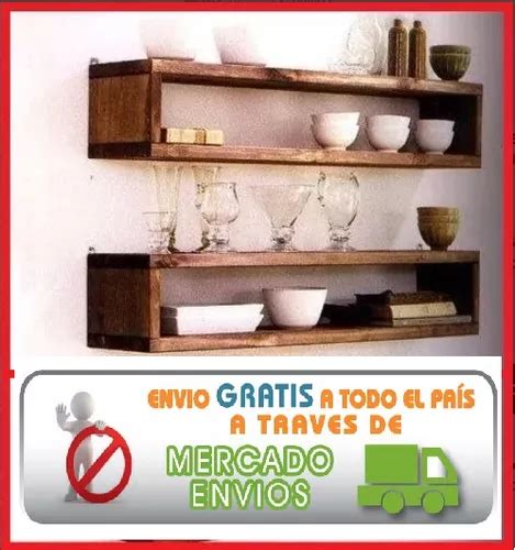 Estantes Repisas Flotante Madera Simil Pallet Portaretrato Mercadolibre