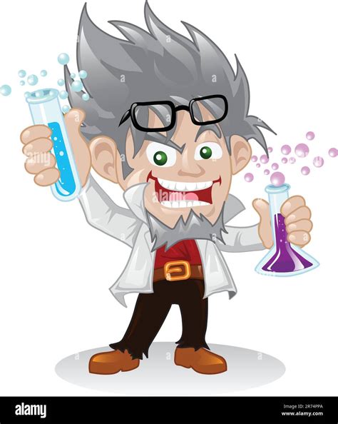 A Cartoon Mad Scientist Character Stock Vector Image Art Alamy