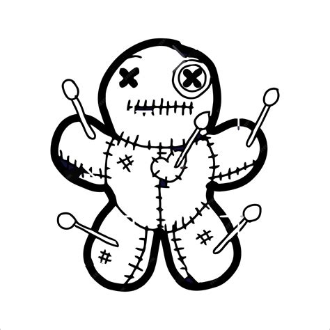 Premium Vector Voodoo Dolls Coloring Page For All Ages