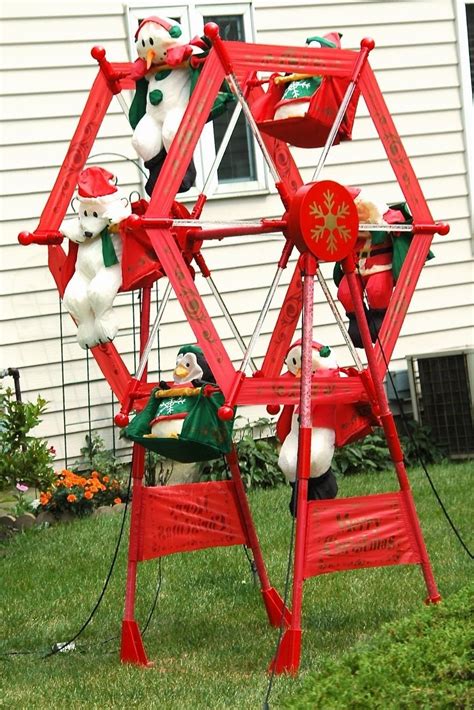 Image Rare Vintage Gemmy 7 Christmas Inflatable Ferris Wheel