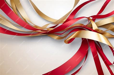 Premium Photo Abstract Red And Gold Ribbons Background