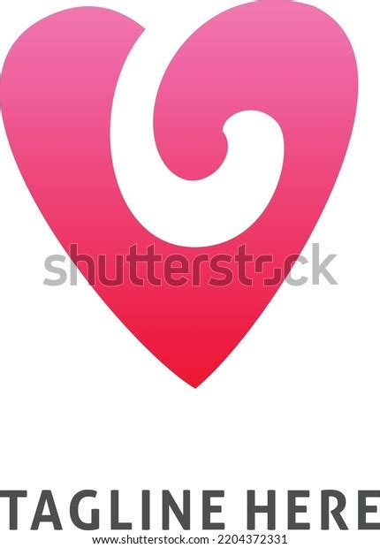 Pink Heart Logo Design Tagline Stock Vector (Royalty Free) 2204372331 ...