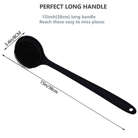 Cinlitek Silicone Body Scrubber Long Handle Back Scrubber For Shower