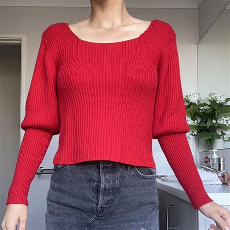 Witchery Red Knit A Beautiful Cherry Red Knit Depop