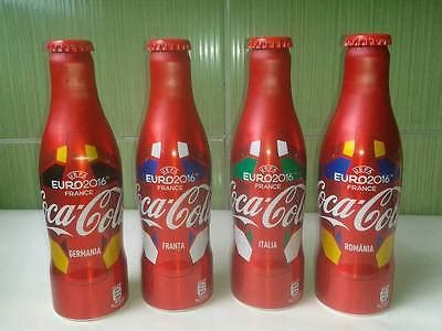 COCA COLA EURO 2016 Set From Romania 4 Aluminium Bottles Limited