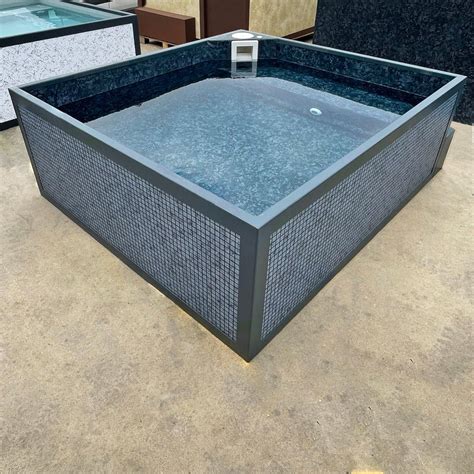 Piscina KITPOOL Mini De Acero Galvanizado Plata Azul Antracita 2 4x2x0