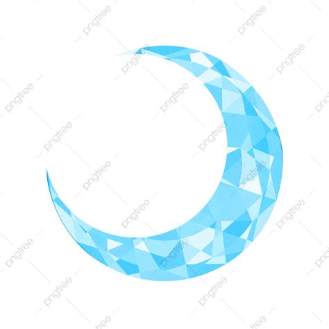 Beautiful Blue Moon Diamond Crescent Gem Diamond Illustration Blue