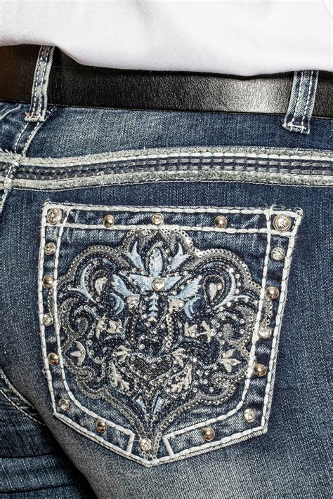 Sexy Couture Womens Rhinestone Mid Rise Bootcut Blue Denim Jeans Stretch 1 17 Ebay