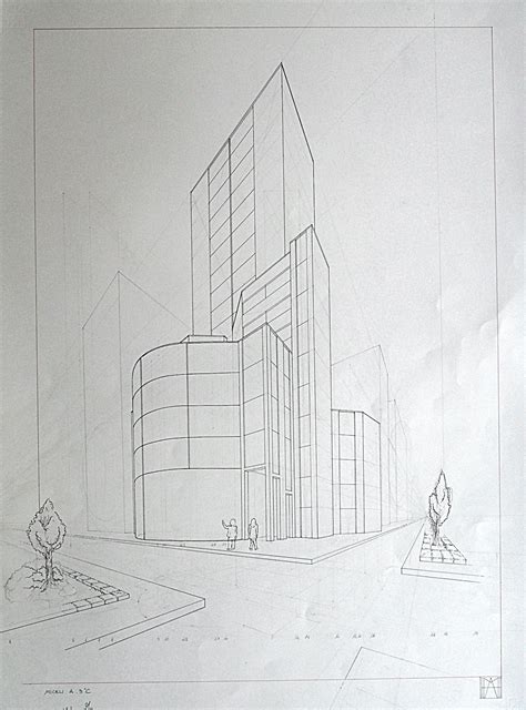 Prospettiva Edificio Alto Architecture Sketchbook Architecture