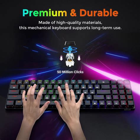 Redragon K P Ashe Pro Keys Mechanical Keyboard Blue Switch Hot Swappble Double Shot