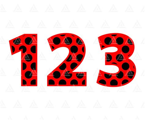 Ladybug Numbers Svg Ladybug Font Svg Polka Polka Dot Numbers Etsy