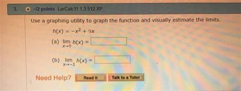 Solved 3 12 Points LarCalc 11 1 3 512 XP Use A Graphing Chegg